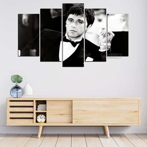 Cuadro Decorativo Scarface Tony Montana Esmoquin 100x60cm 5pzs Cuadros MX