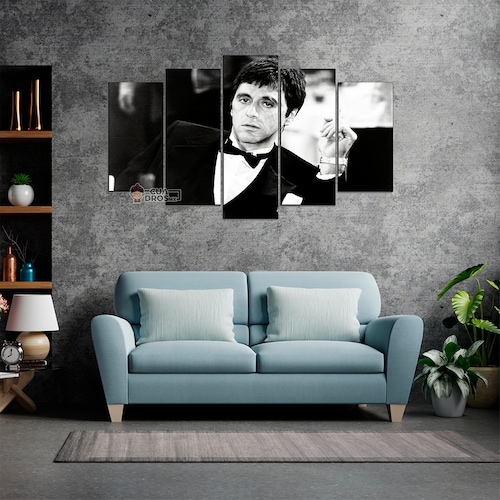 Cuadro Decorativo Scarface Tony Montana Esmoquin 100x60cm 5pzs Cuadros MX