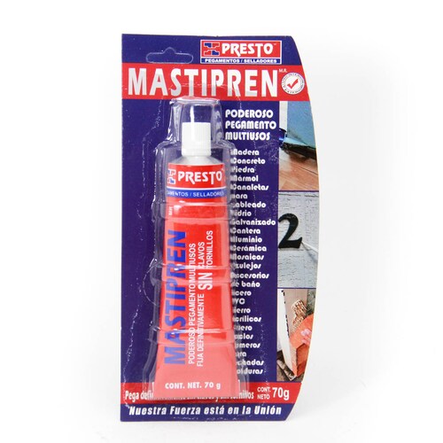 PEGAMENTO ADHESIVO MULTIUSOS MASTIPREN PRESTO CARTUCHO 70G