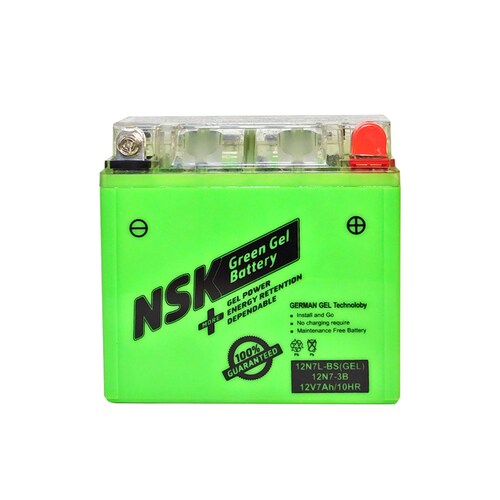Bateria Moto  NSK Green GEL 12N7L-BS / 12N7-3B 136x72x123
