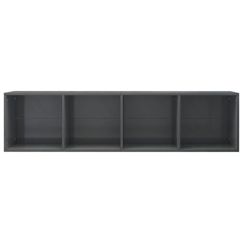 Mueble De Tv Y Librero 2 En 1 Gris oscuro