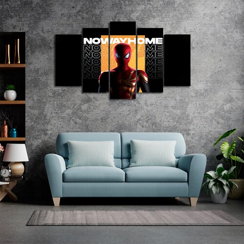 Cuadro Decorativo Spiderman No Way Home Digital Art Marvel 100x60cm 5pzs Cuadros MX