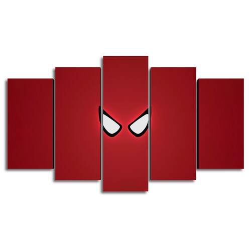 Cuadro Decorativo Spiderman Ojos Digital Art Marvel 100x60cm 5pzs Cuadros MX