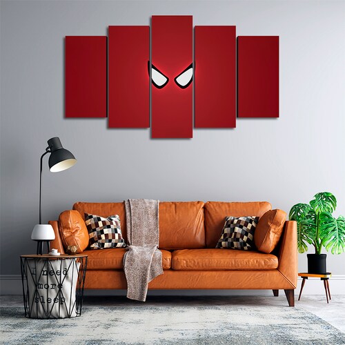 Cuadro Decorativo Spiderman Ojos Digital Art Marvel 100x60cm 5pzs Cuadros MX