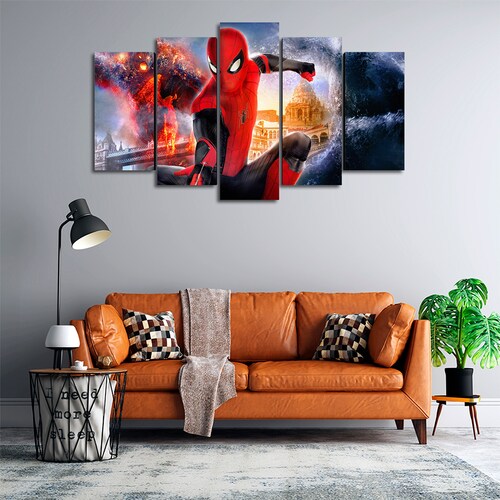 Cuadro Decorativo Spiderman Far From Home Marvel 100x60cm 5pzs Cuadros MX