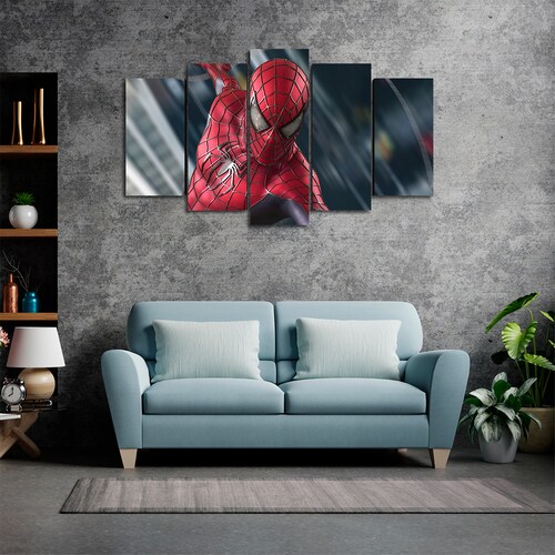 Cuadro Decorativo Spiderman Tobey Maguire Marvel 100x60cm 5pzs Cuadros MX