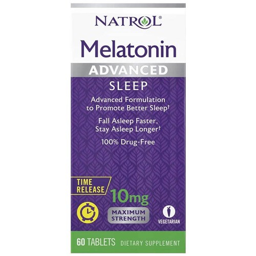 Natrol Melatonina 10 Mg 60 Tabs  Descanso Profundo  Extra Fuerza