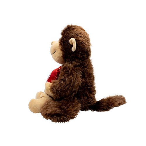 Chango De Peluche Mono Café San Valentin Con Corazón Amor Amistad