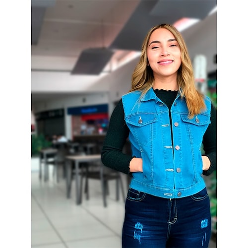CHALECO DE MEZCLILLA STRETCH SKY BLUE