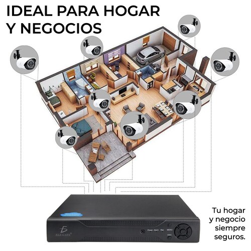 Kit Video Vigilancia 8 Cámaras 1MP Full HD 1080p CCTV