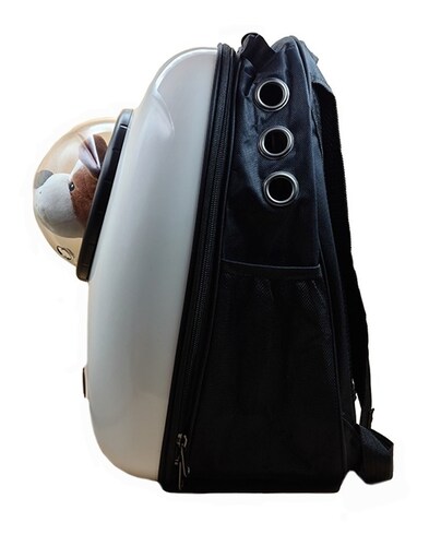 Mochila Transportadora Transpirable Para Mascotas Me3180 Blanco