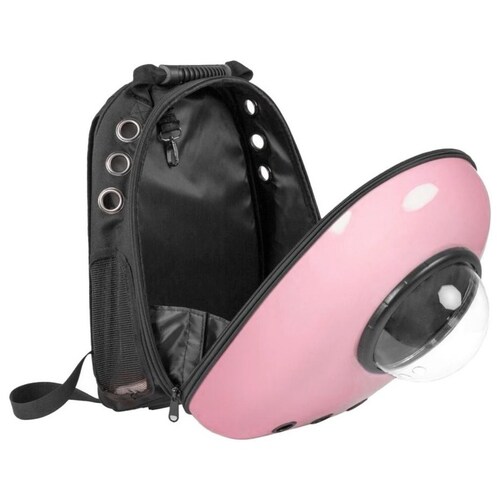 Mochila Transportadora Transpirable Para Mascotas Me3180 Rosa