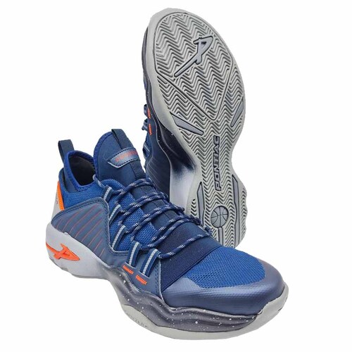 Tenis Pontiac 6114 Azul Marino Gris Oxford Hombre Basketball Botita Cómodos