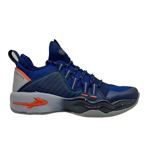 Tenis Pontiac 6114 Azul Marino Gris Oxford Hombre Basketball Botita Cómodos