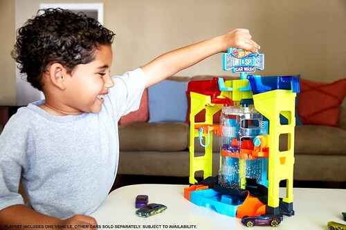 Hot Wheels City Autolavado de Acrobacias Pista de juguete HGH43
