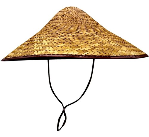 Sombrero Unisex Vietnamita De Palma Oriental Japonés Chino Arrozero Quemado.
