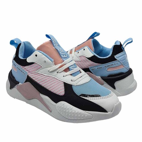 Tenis Nice England 5007 Azul Cielo Rosa Running Correr Ejercicio