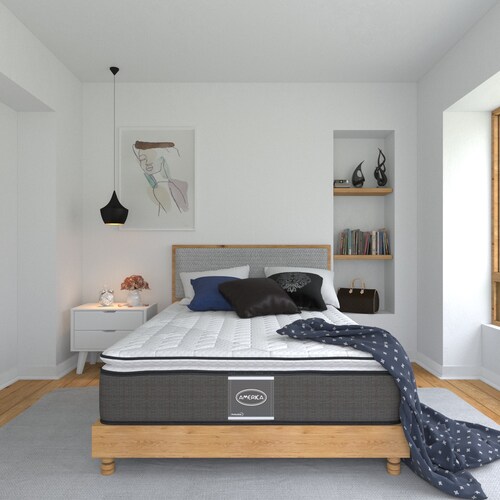 Colchón Matrimonial Madrid América + Edredón Matrimonial + Protector Matrimonial + 2 ALMOHADAS DE REGALO