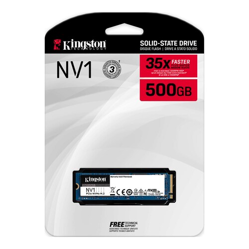 Unidad de Estado Solido SSD M.2 500GB KINGSTON SNVS NVMe PCI Express 3.0 SNVS/500G