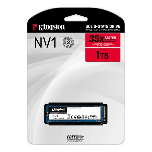 Unidad de Estado Solido SSD M.2 1TB KINGSTON SNVS NVMe PCI Express 3.0 SNVS/1000G