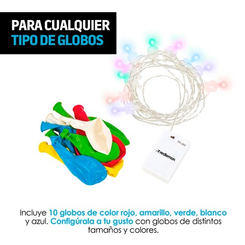 2 Series de Luces LED de Colores para Exteriores con Globos (3.24 m c/u) Redlemon