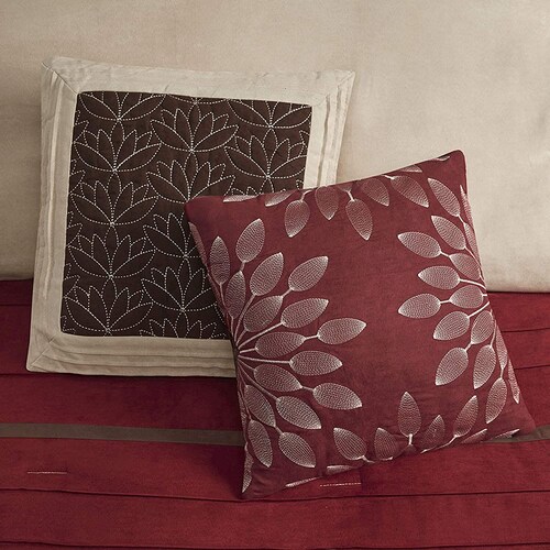 Edredon Rojo Madison Park Set 4 Piezas Matrimonial Elegante y Comodo Oferta 