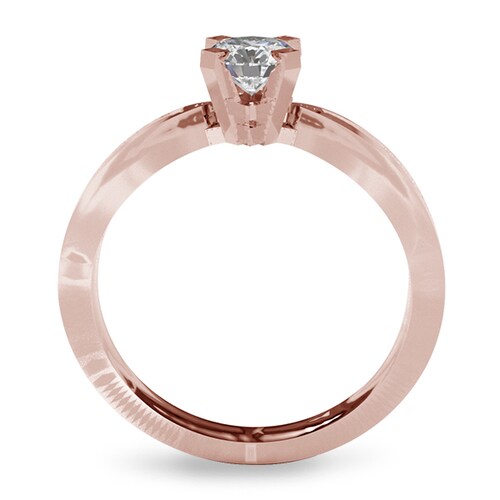 Anillo de Compromiso con 15 puntos Diamante Natural Certificado Oro 14K Amelie Joyas