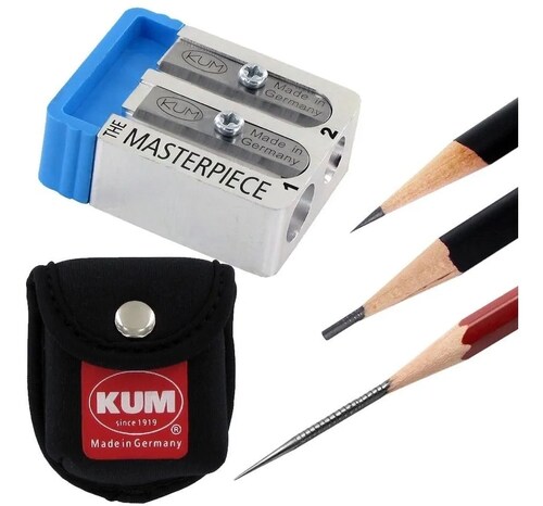 Sacapuntas Alemán Masterpiece Metal + Funda Protectora Kum