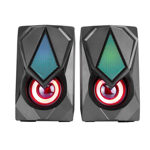 Bocinas Gamer con Luz Sonido Estéreo Xtrike Me Color Negro