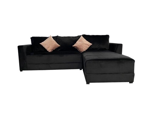 Sala Esquinera Samso 240x180 cm Terciopelo Negro El Bazar Store