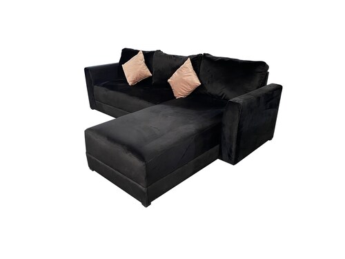 Sala Esquinera Samso 240x180 cm Terciopelo Negro El Bazar Store