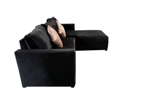 Sala Esquinera Samso 240x180 cm Terciopelo Negro El Bazar Store