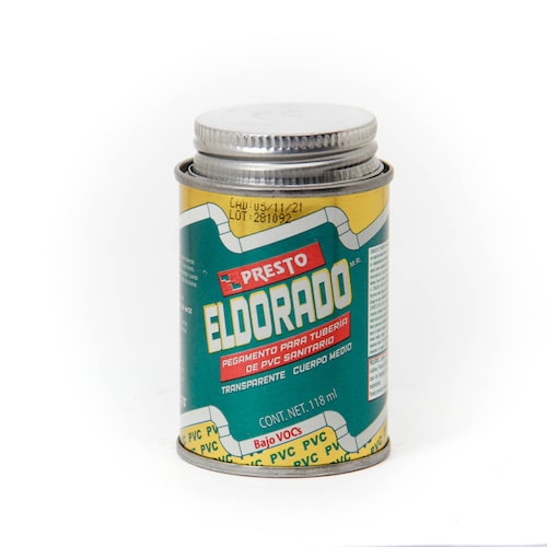 Pegamento para tuberia sanitaria-PVC el dorado lata de 118 ml