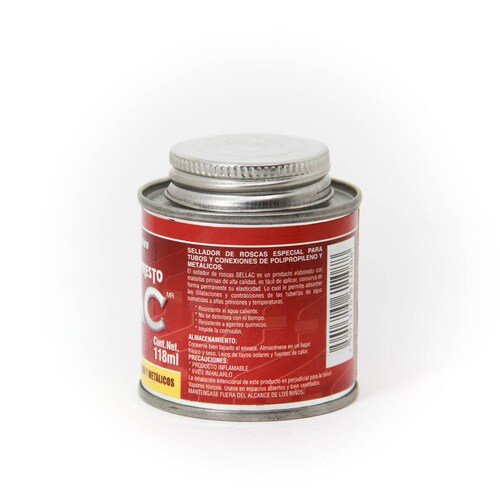 sellador de roscas de polipropileno y de metal- presto sellac lata 118 ml
