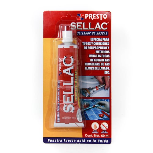 sellador de roscas de polipropileno y de metal- presto sellac tubo 60 ml