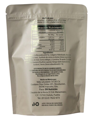 MACHT café termogénio en polvo, refill- EM nutrición