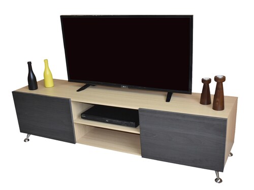 Mesa Para Tv Italy Hogare Color Gris Con Blanco