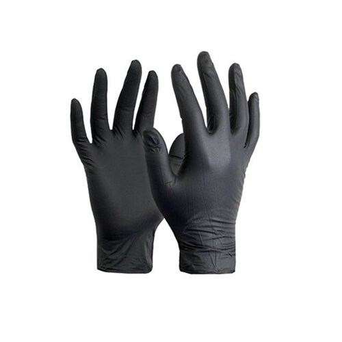 Caja individual de guantes de nitrilo talla L color negro marca Bluzen