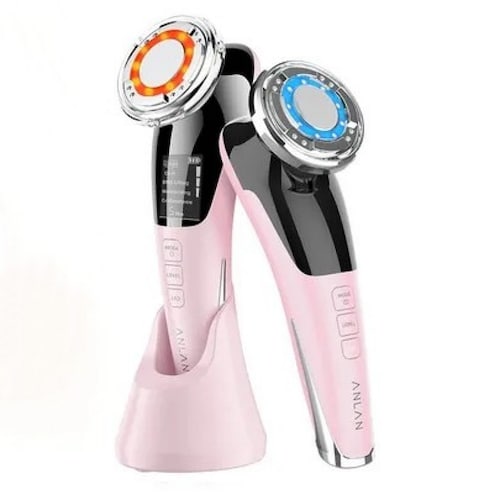 Masajeador Facial Ultrasónico Anlan 5 En 1 Ems Rosa