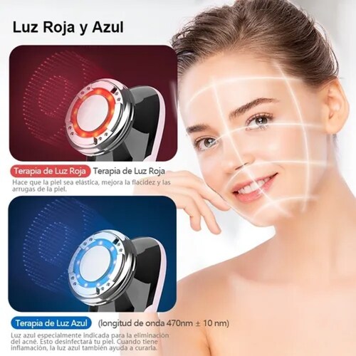 Masajeador Facial Ultrasónico Anlan 5 En 1 Ems Rosa