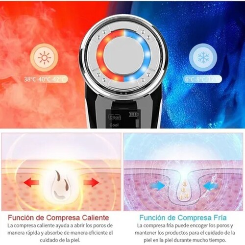 Masajeador Facial Ultrasónico Anlan 5 En 1 Ems Rosa