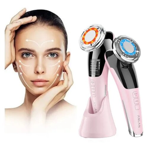 Masajeador Facial Ultrasónico Anlan 5 En 1 Ems Rosa