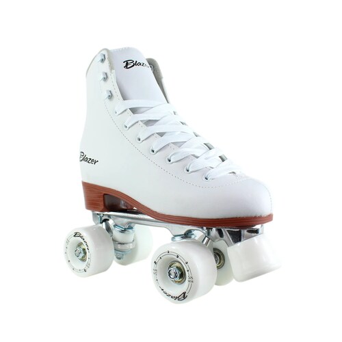 Patines Roller Artístico Con Riel de Aluminio en Color Blanco