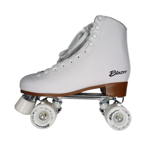 Patines Roller Artístico Con Riel de Aluminio en Color Blanco