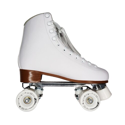 Patines Roller Artístico Con Riel de Aluminio en Color Blanco
