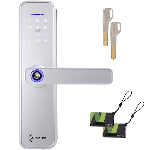  WiFi Tuya - Cerradura de puerta inteligente con huella digital  biométrica, contraseña RFID, cerradura digital electrónica, cerradura de  puerta de entrada sin llave para oficina en casa (color : 190 x