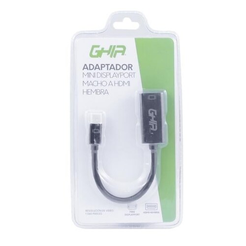 ADAPTADOR MINI DISPLAYPORT A HDMI NEGRO VIDEO LAP PC PANTALLA MONITOR ADAP-9 CASA PROYECTOR