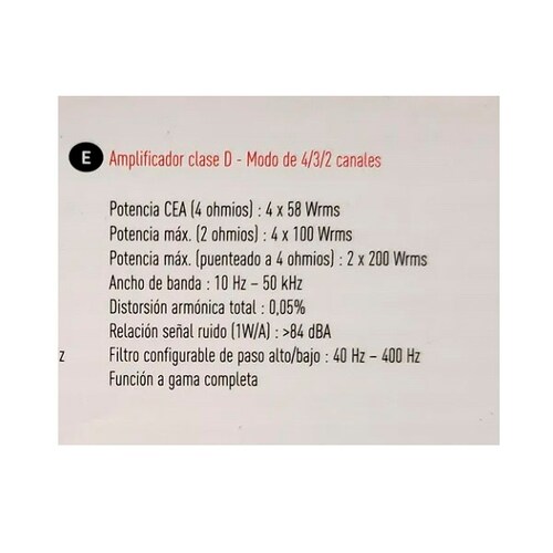 Amplificador Focal Clase D De 4 Canales FDS 4.350