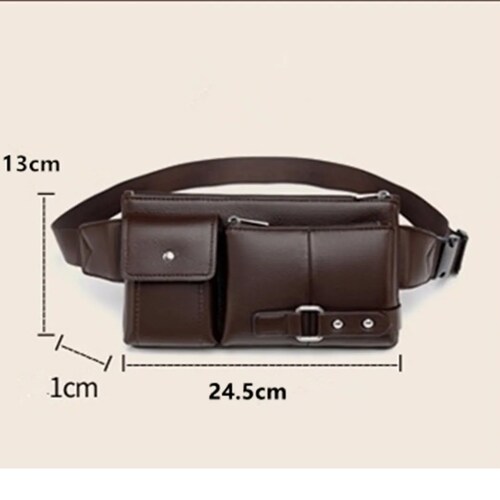 Cangurera Impermeable Mochila Riñonera Casual Vinipiel Multiusos NEGRO