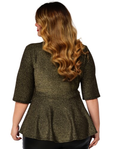 Blusa Roman Fashion 1759 corte peplum en talla extra para dama